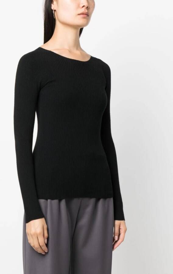 Emporio Armani Ribgebreide trui Zwart