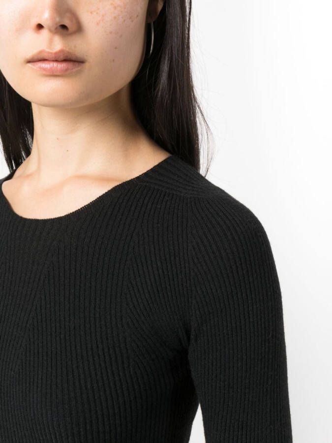 Emporio Armani Ribgebreide trui Zwart