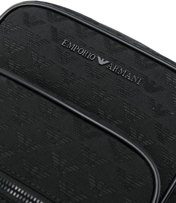 Emporio Armani Rugzak met monogram jacquard Zwart