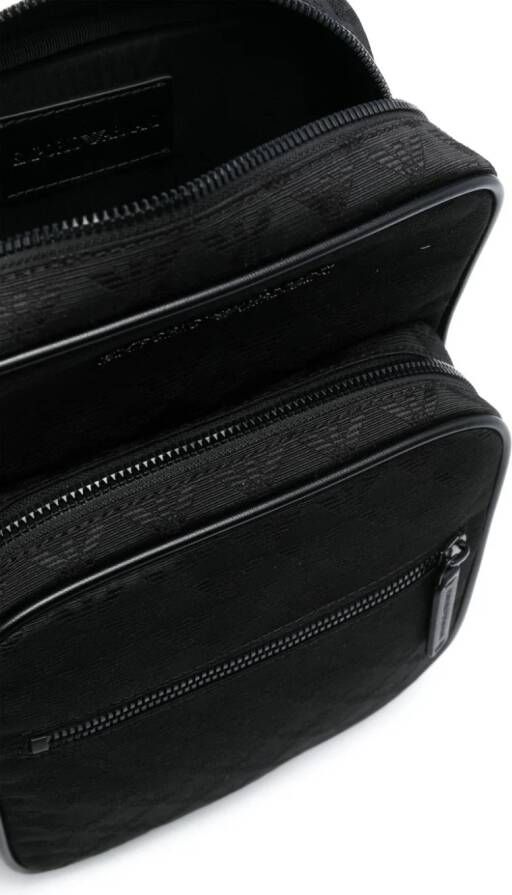 Emporio Armani Rugzak met monogram jacquard Zwart