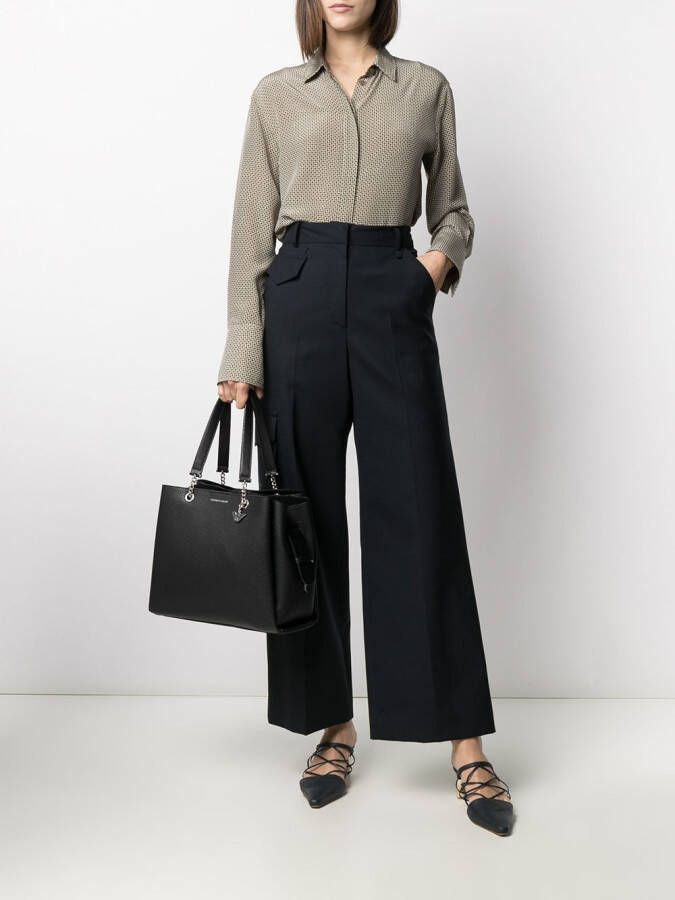 Emporio Armani Shopper met logoplakkaat Zwart