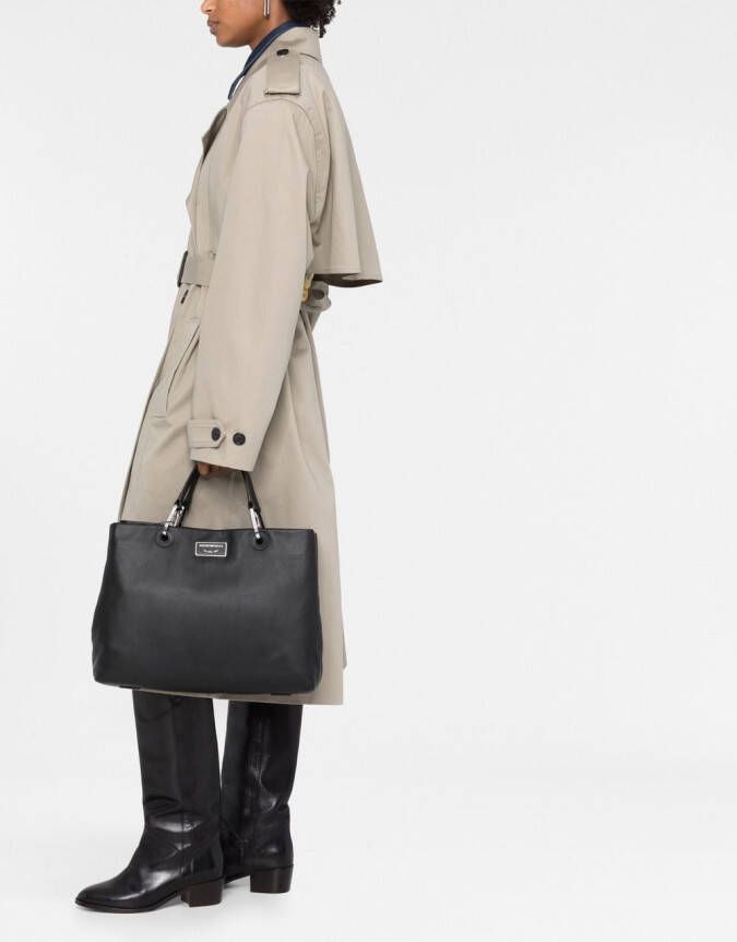 Emporio Armani Shopper met logoplakkaat Zwart