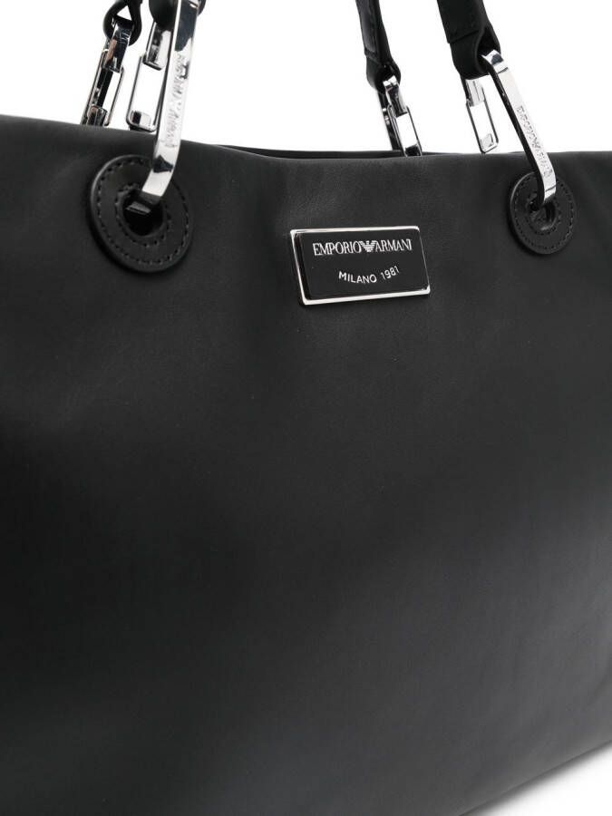 Emporio Armani Shopper met logoplakkaat Zwart