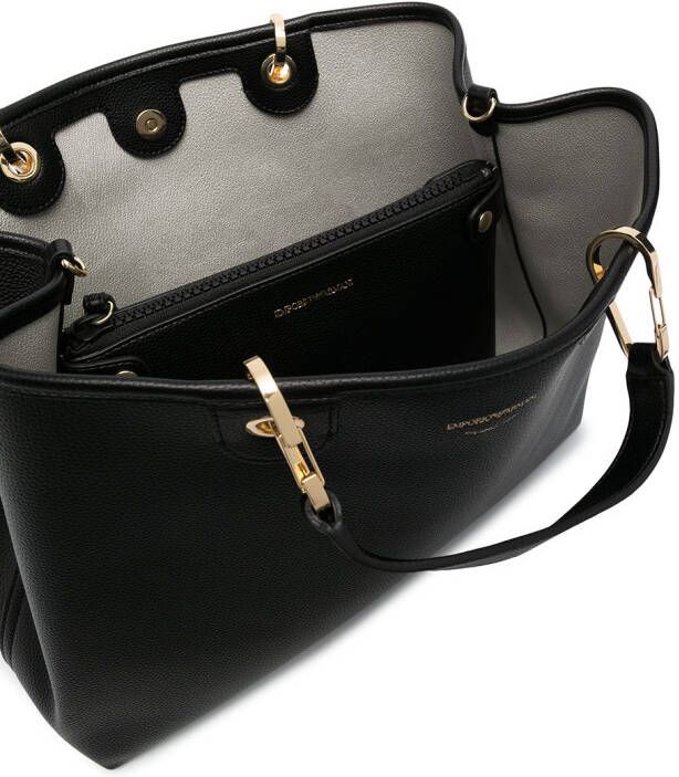 Emporio Armani Shopper met logoprint Zwart