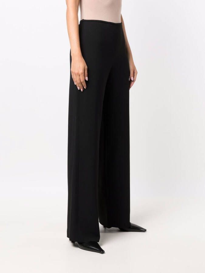 Emporio Armani High waist broek met wijde pijpen Zwart