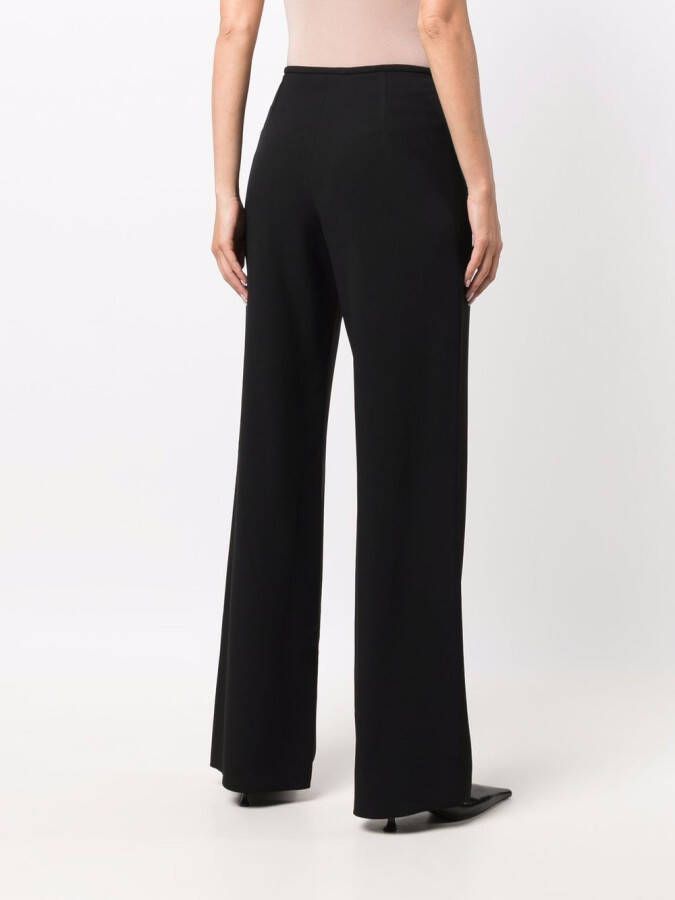 Emporio Armani High waist broek met wijde pijpen Zwart