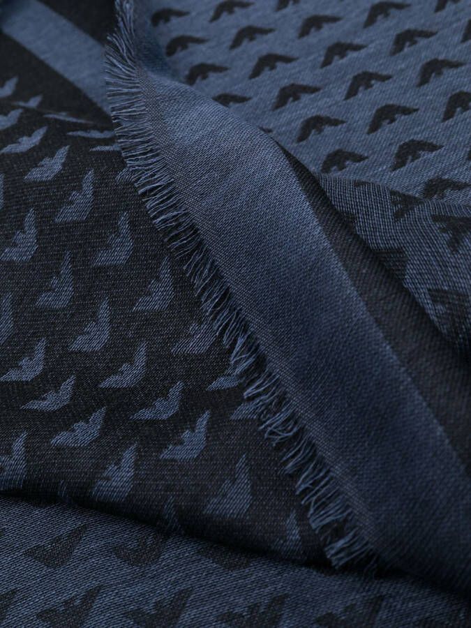 Emporio Armani Sjaal met logoprint Blauw