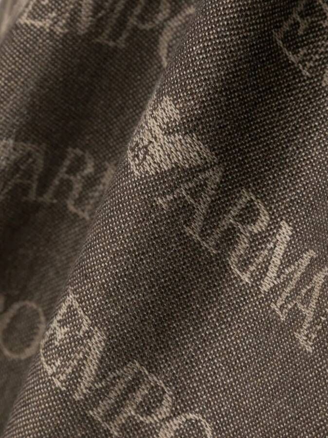 Emporio Armani Sjaal met monogram patroon Bruin