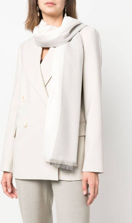 Emporio Armani Sjaal met tonale streep Grijs