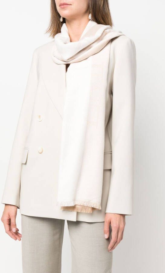 Emporio Armani Sjaal met tonale streep Wit