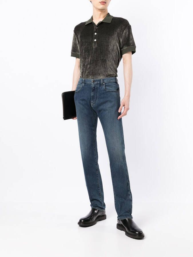 Emporio Armani J45 straight twill jeans Blauw