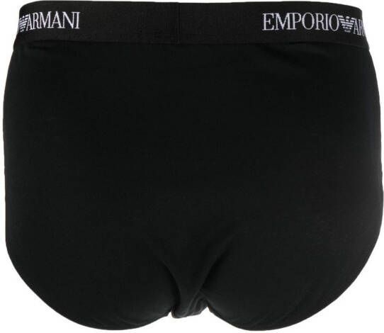 Emporio Armani Slip met logoband Zwart