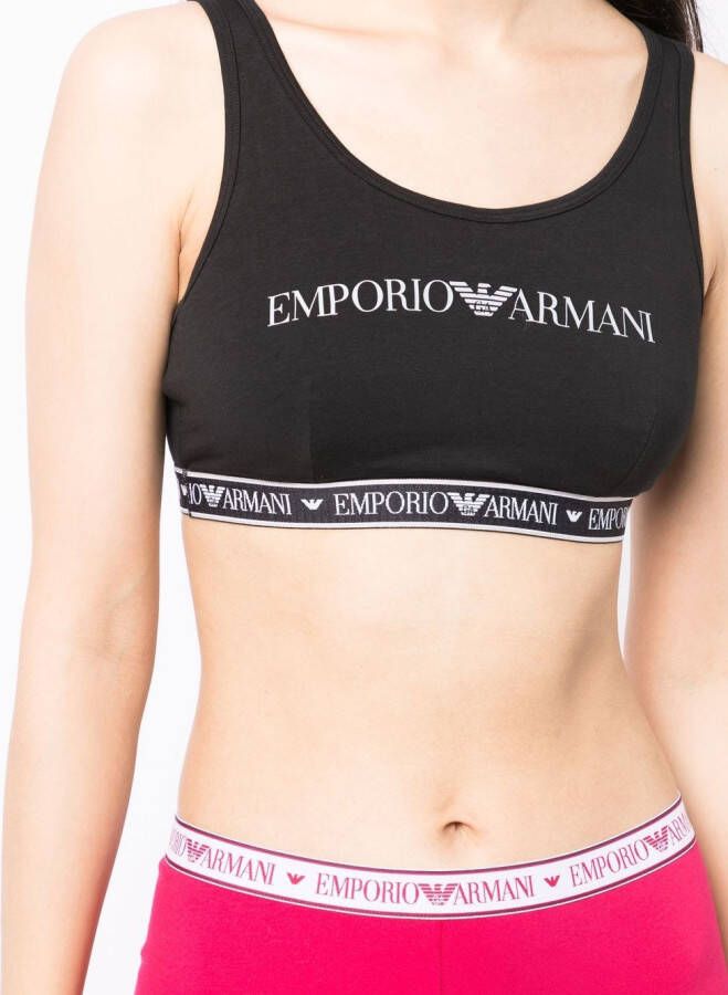 Emporio Armani Sport-bh met logoprint Zwart