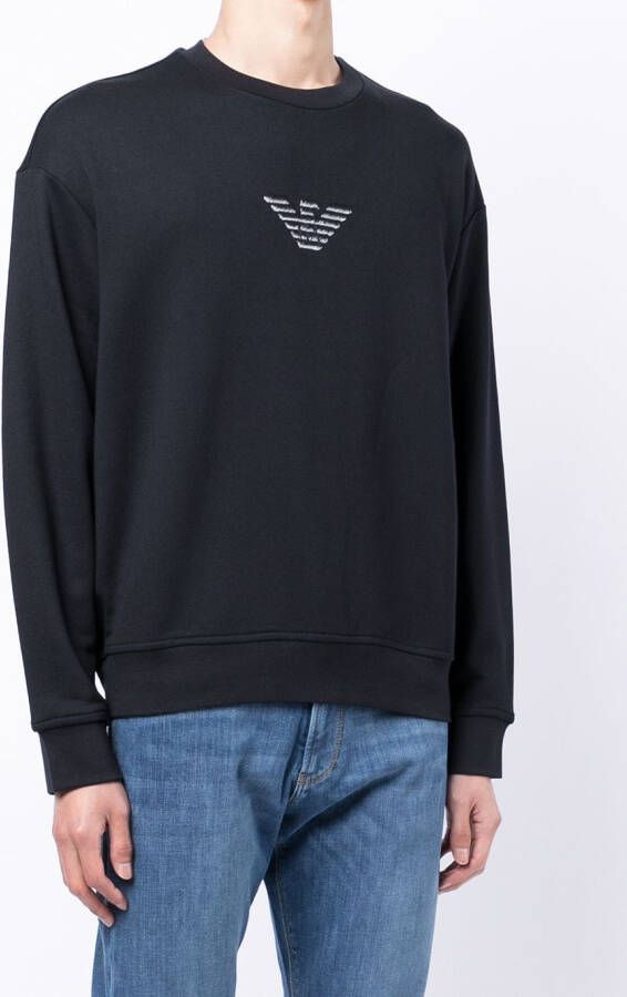Emporio Armani Sweater met geborduurd logo Zwart