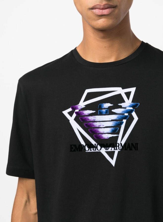 Emporio Armani T-shirt met grafische print Zwart