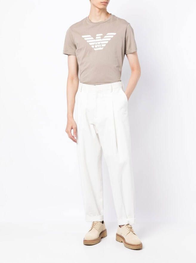 Emporio Armani T-shirt met logo Beige