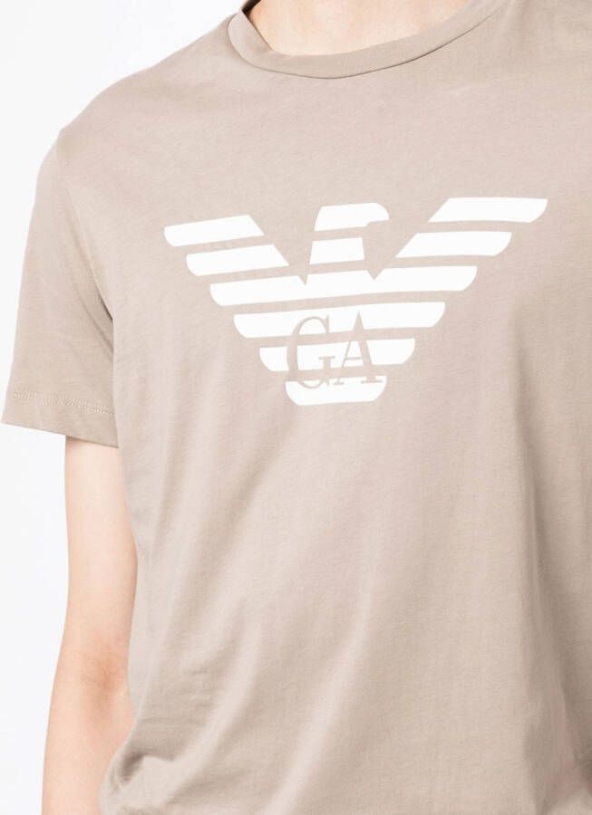 Emporio Armani T-shirt met logo Beige