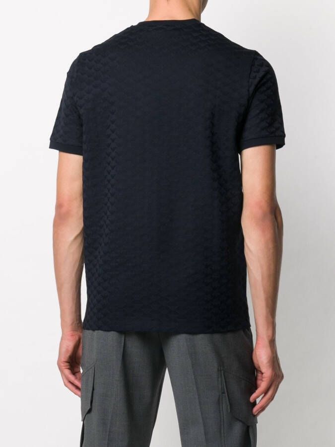 Emporio Armani T-shirt met logo reliëf Blauw