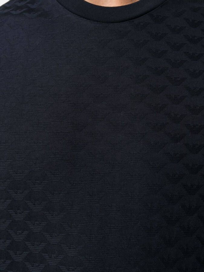 Emporio Armani T-shirt met logo reliëf Blauw