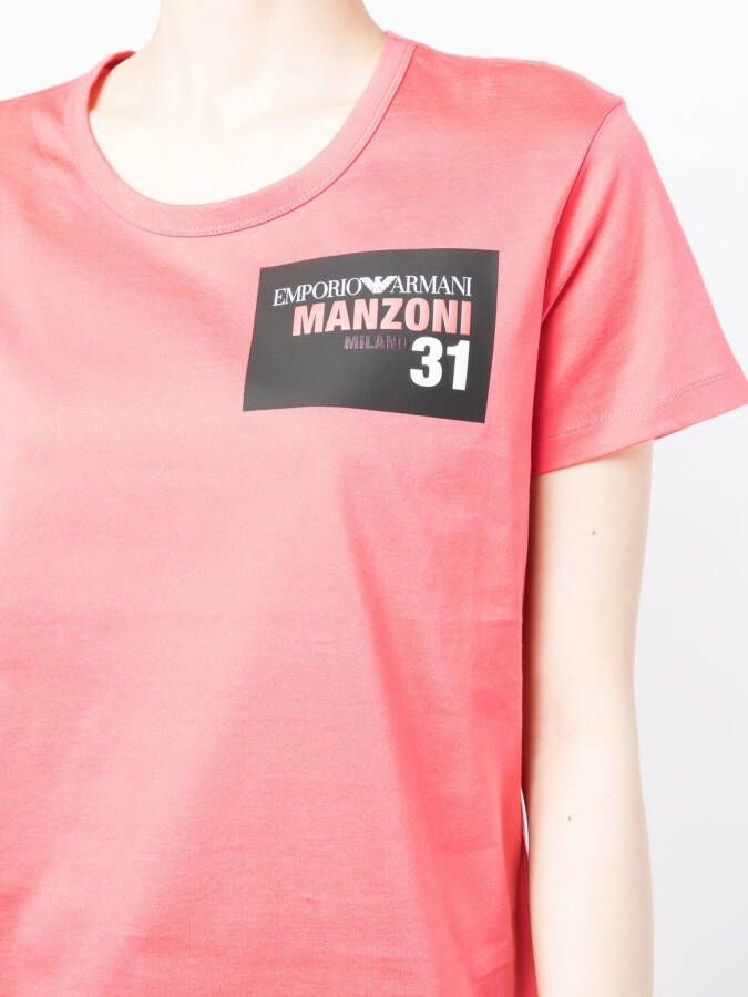 Emporio Armani T-shirt met logopatch Roze