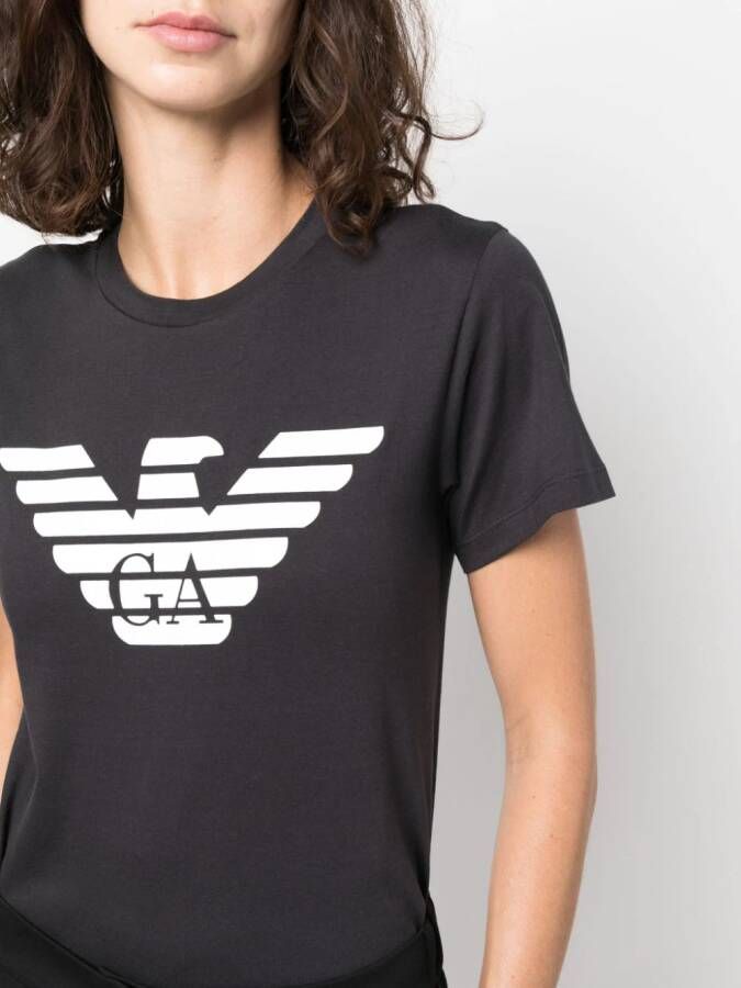 Emporio Armani T-shirt met logoprint Blauw