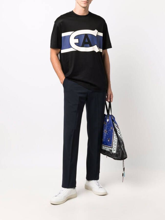 Emporio Armani T shirt met logoprint heren katoen lyocell 3XL Zwart