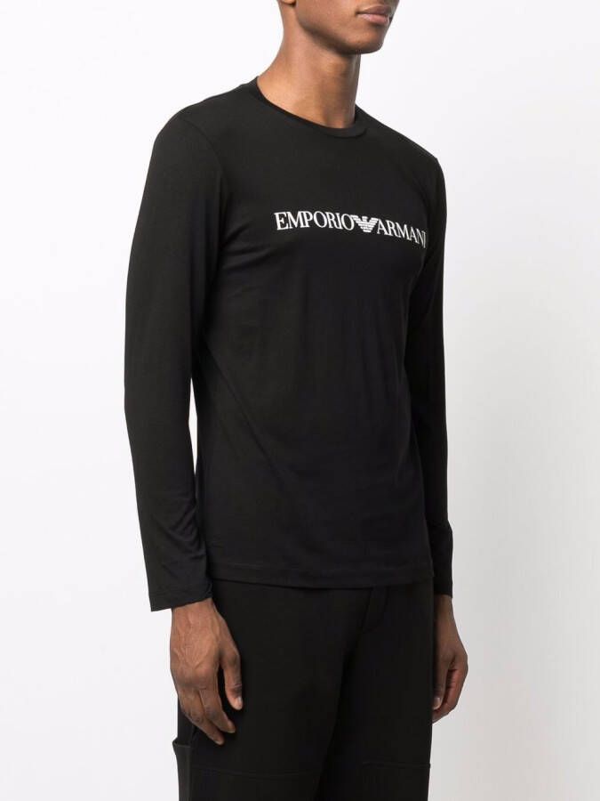 Emporio Armani T-shirt met logoprint Zwart