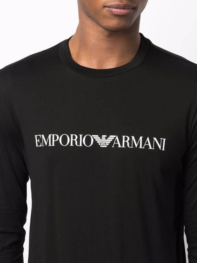 Emporio Armani T-shirt met logoprint Zwart