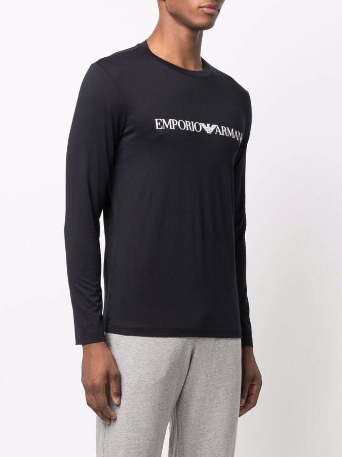 Emporio Armani Top met logoprint Blauw