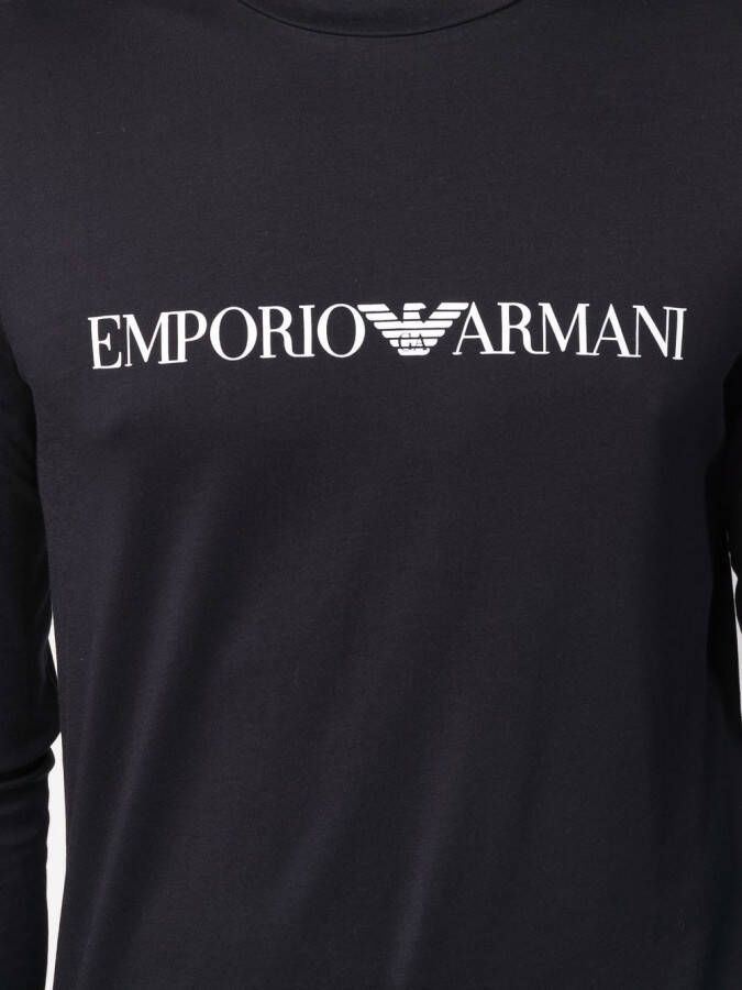 Emporio Armani Top met logoprint Blauw