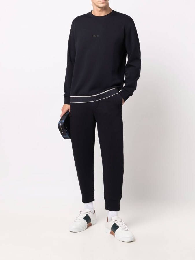 Emporio Armani Trainingsbroek met toelopende pijpen Blauw