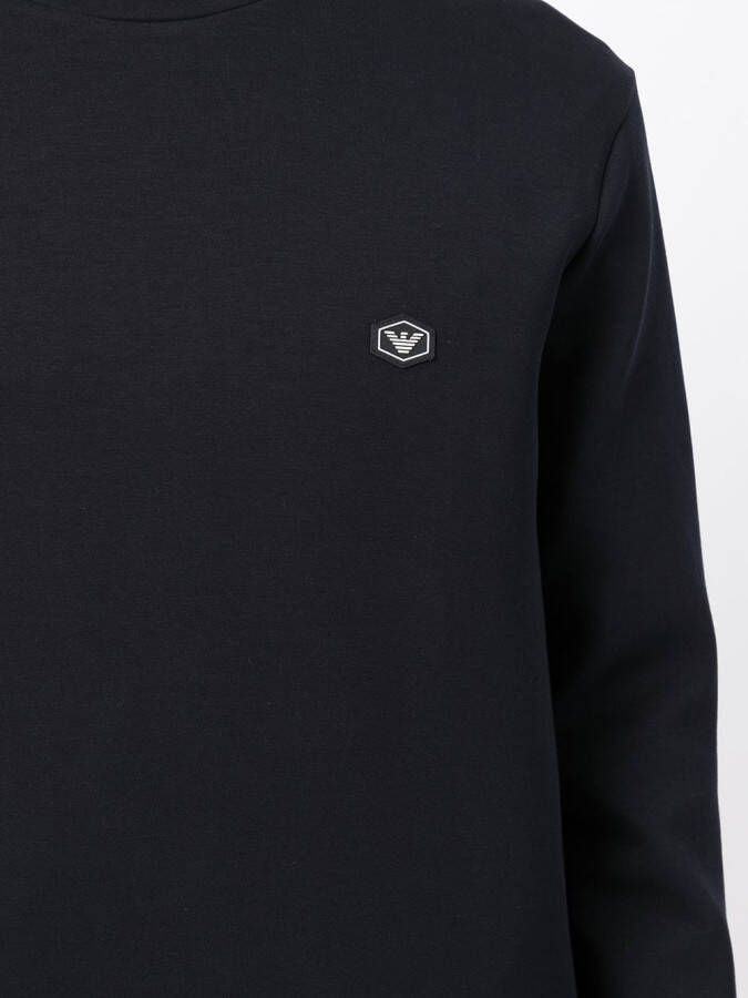 Emporio Armani Trui met logopatch Blauw