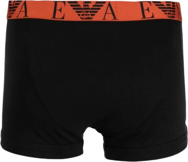 Emporio Armani Twee boxershorts met logoband Zwart