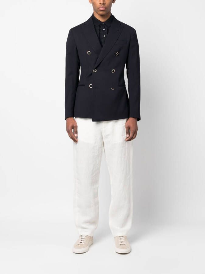 Emporio Armani Blazer met enkele rij knopen Blauw