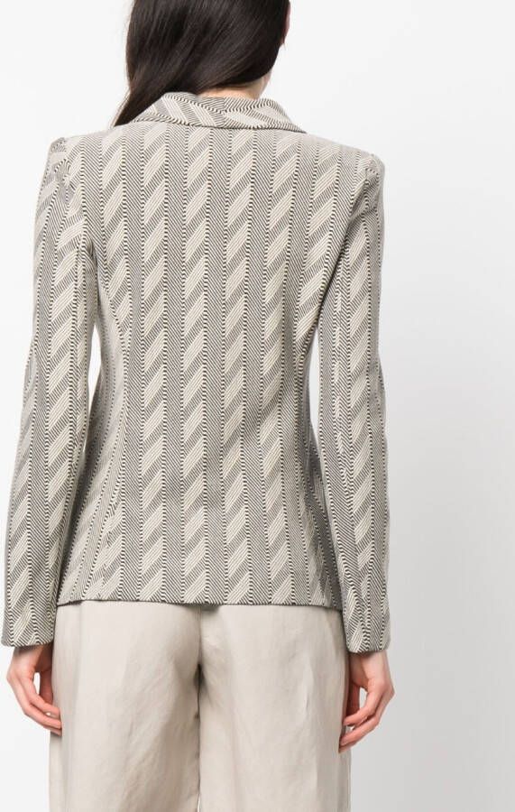 Emporio Armani Blazer met zigzag patroon Beige