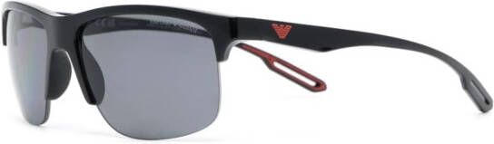 Emporio Armani Zonnebril met oversized montuur Zwart