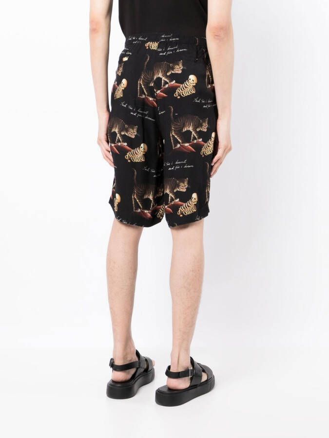 Endless Joy Bermuda shorts met print Zwart