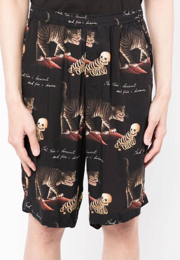 Endless Joy Bermuda shorts met print Zwart