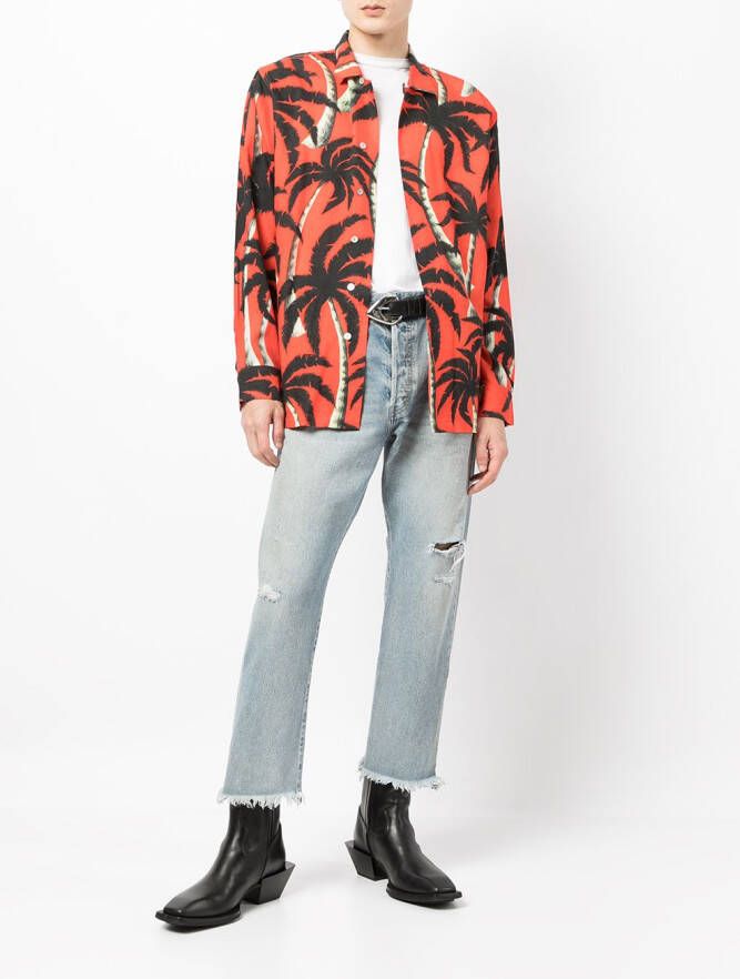 Endless Joy Overhemd met palmboomprint Rood