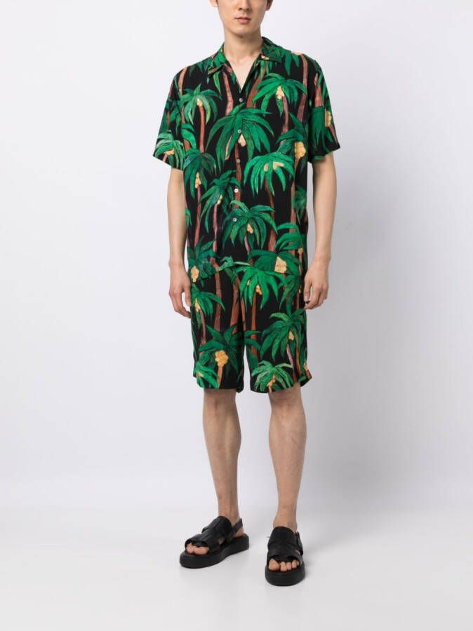 Endless Joy Bermuda shorts met palmboomprint Zwart