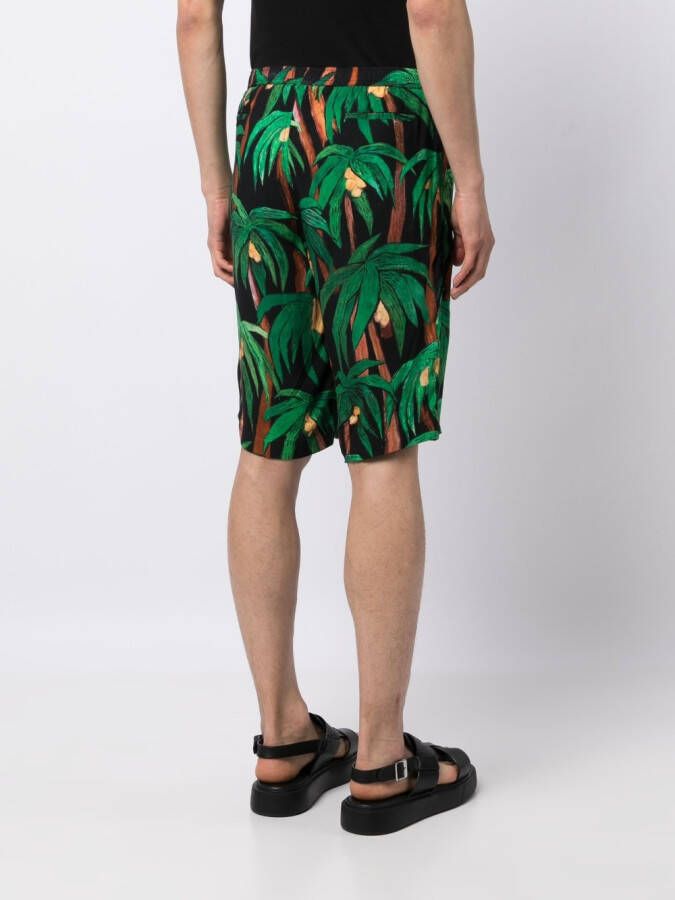 Endless Joy Bermuda shorts met palmboomprint Zwart