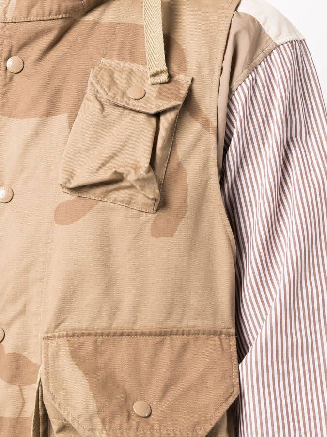 Engineered Garments Bodywarmer met dierenprint Bruin