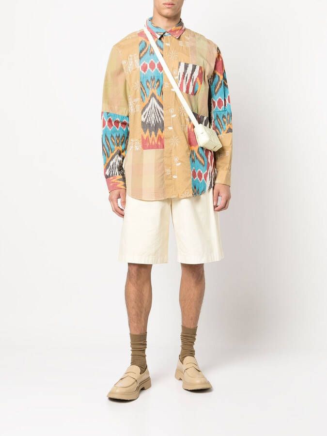 Engineered Garments Overhemd met patchwork Bruin