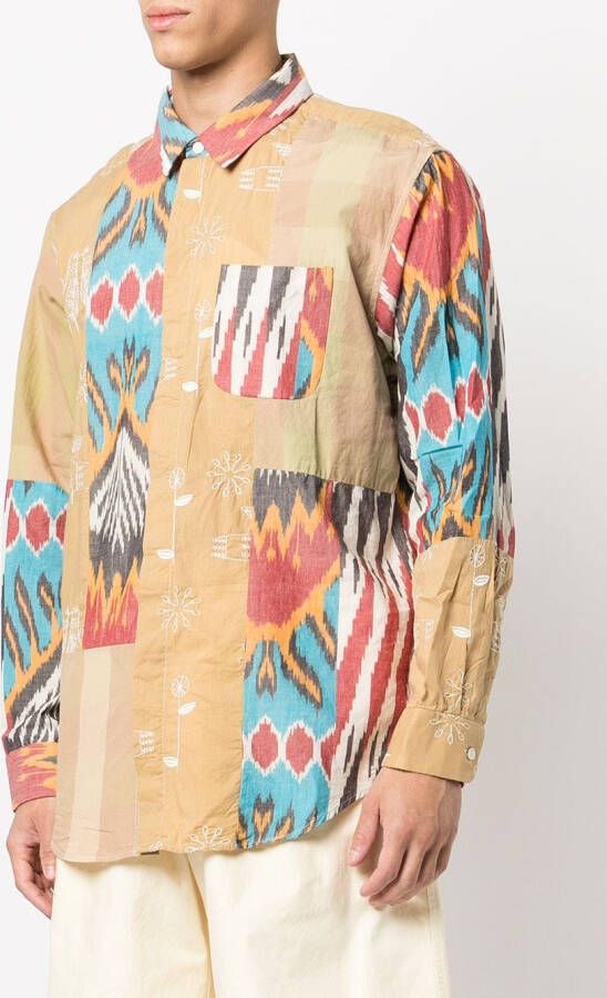 Engineered Garments Overhemd met patchwork Bruin