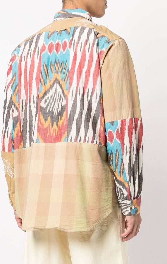 Engineered Garments Overhemd met patchwork Bruin