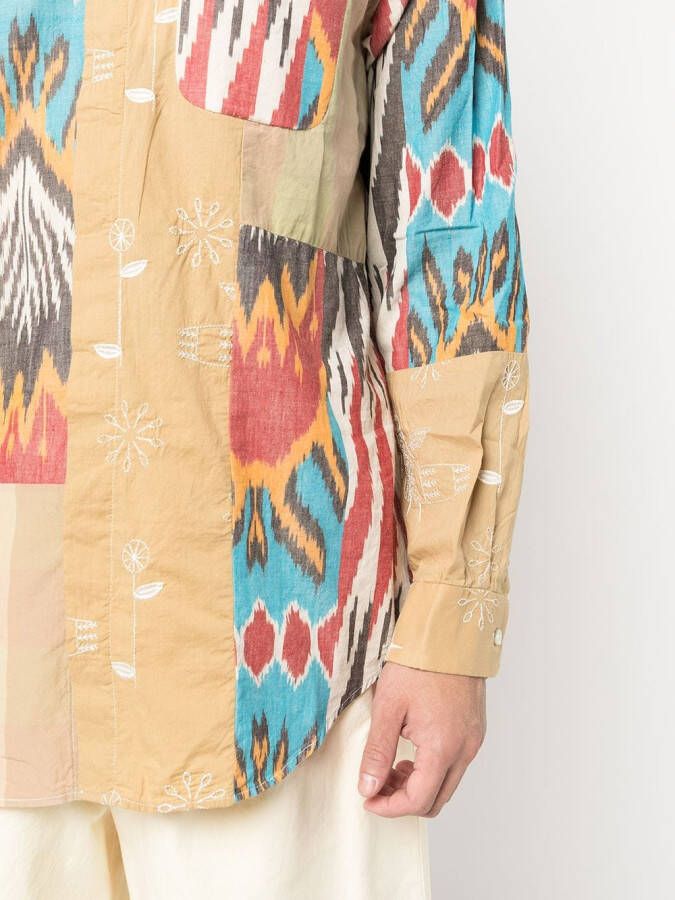 Engineered Garments Overhemd met patchwork Bruin