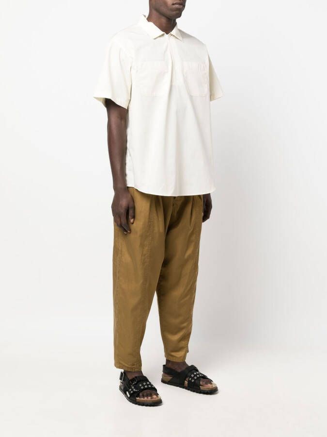 Engineered Garments Overhemd van katoenblend met halve rits Beige