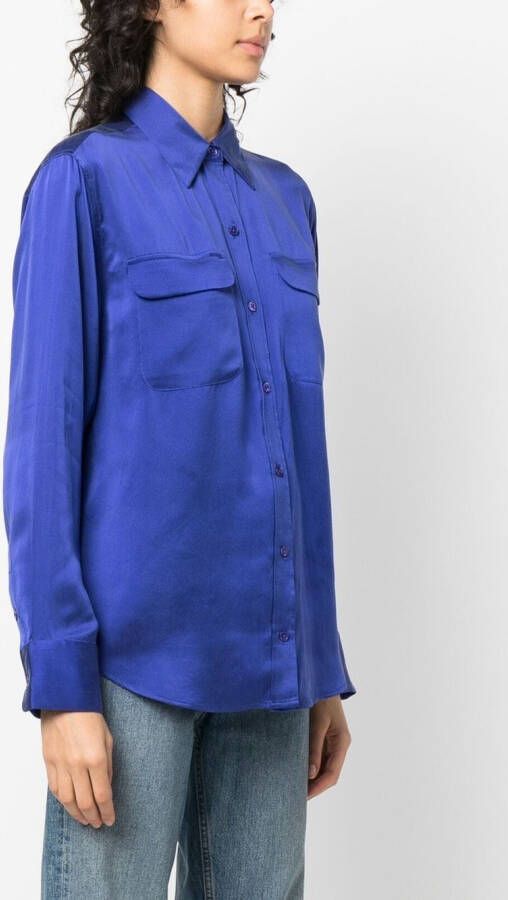 Equipment Zijden blouse Blauw