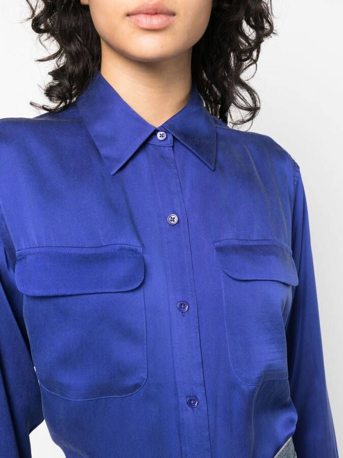 Equipment Zijden blouse Blauw