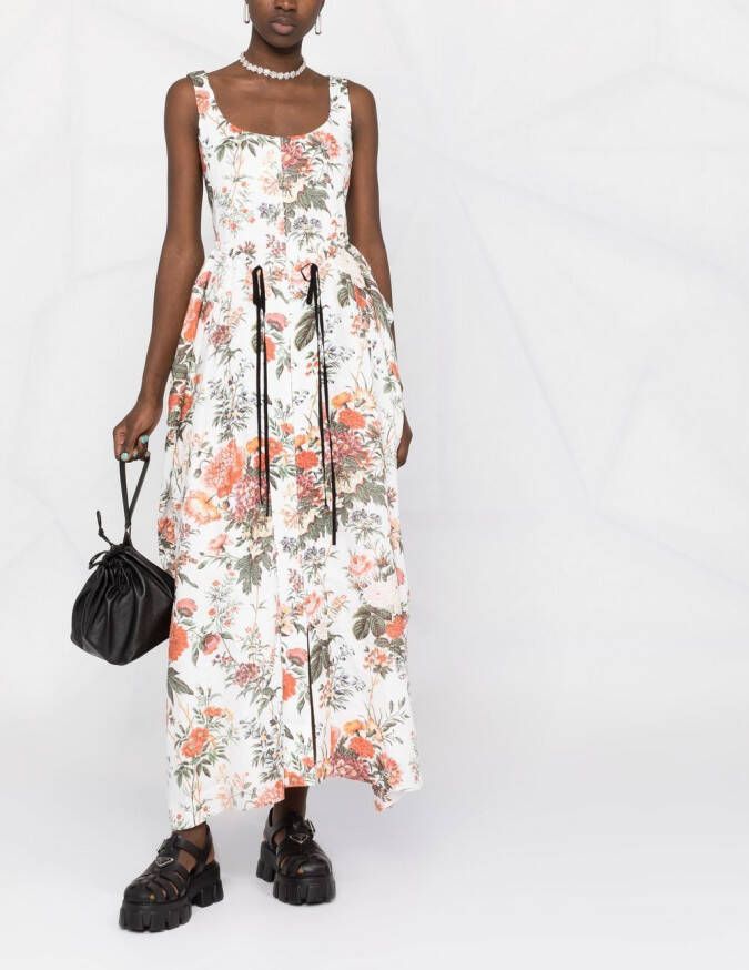 ERDEM Jurk met bloemenprint Groen
